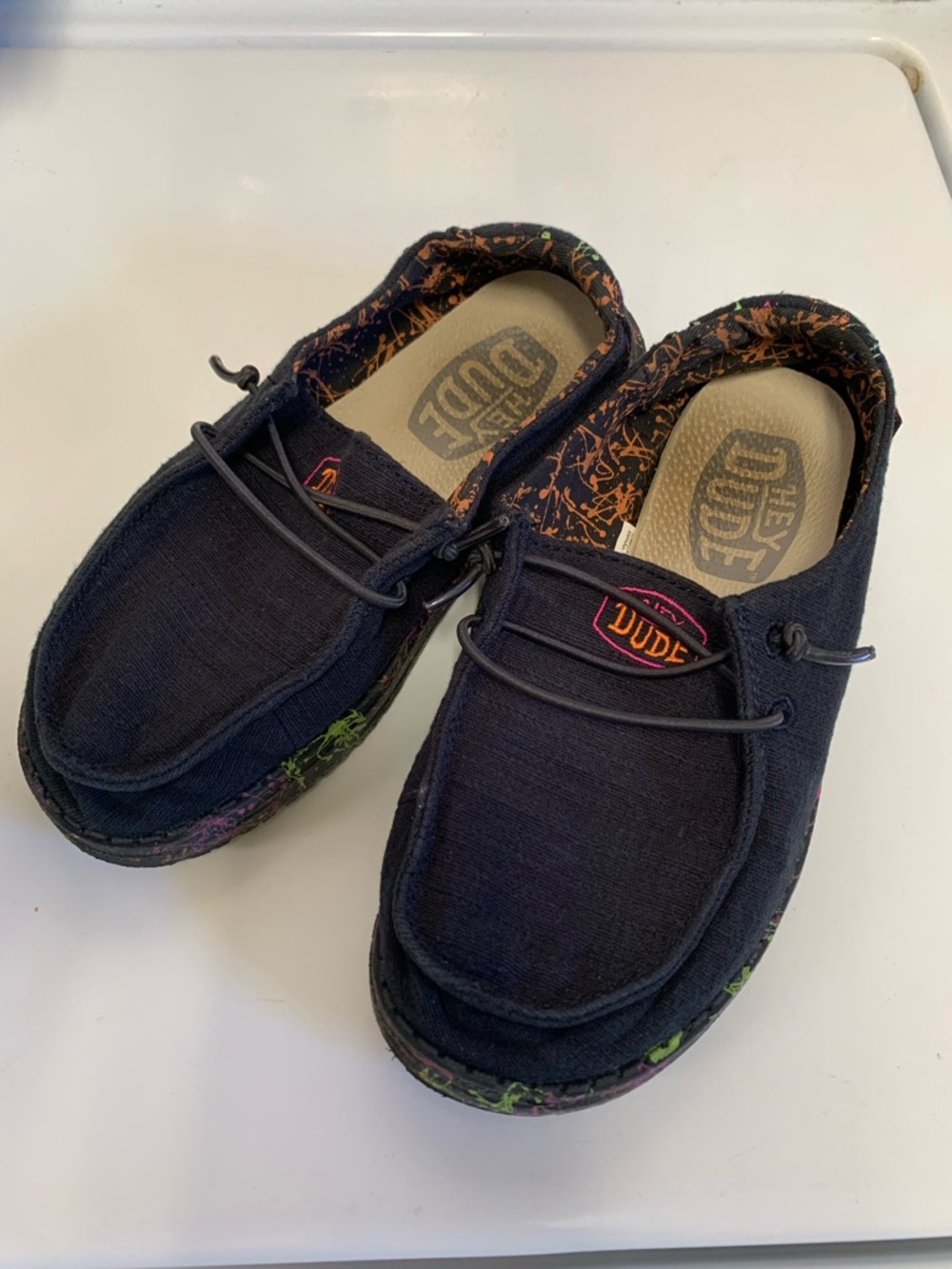 Little Girls Hey Dude Paint Splatter Slip-On Loafers